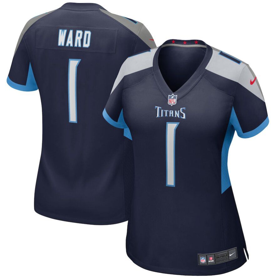 Women Tennessee Titans #1 Cameron Ward Navy Blue 2025 NFL Draft First Round Pick Nike  Game Jersey->tennessee titans->NFL Jersey